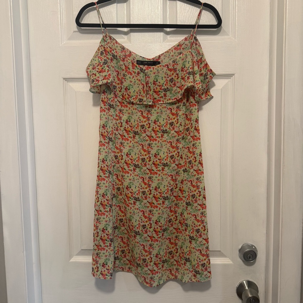 Zara Floral Off-Shoulder Dress